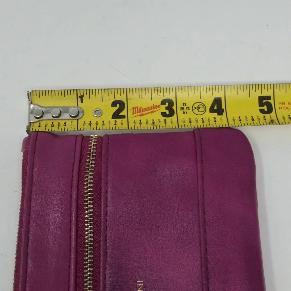 Adrienne Vittadini Studio Hot Pink Magenta Wristlet Clutch Pouch Zip Wallet
